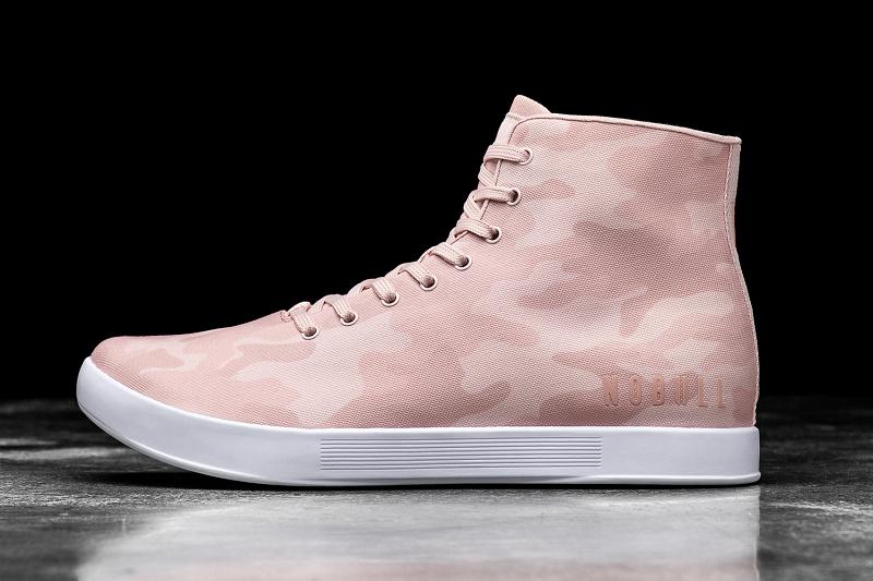 Men\'s Nobull High-Top Rose Camo Canvas Trainers Rose | SG E2406B